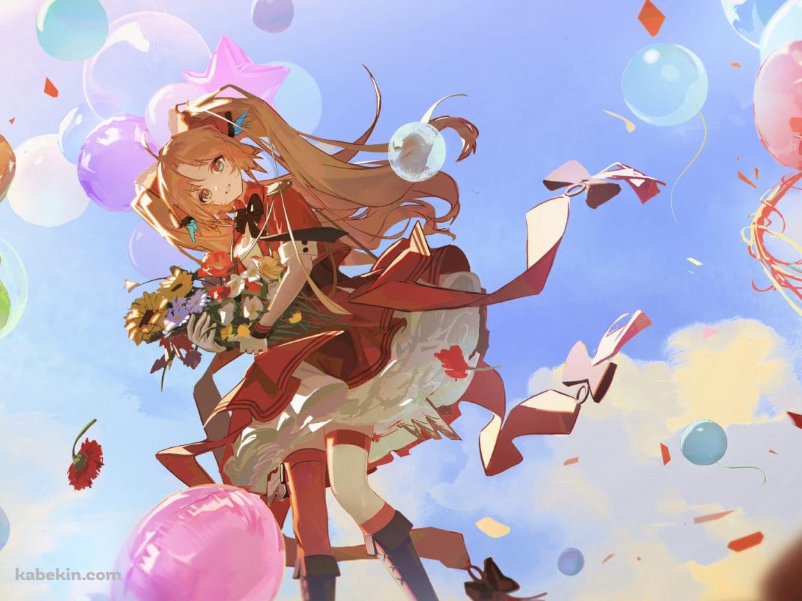 かわいいパインコーン / アークナイツ / 沢山の風船 / ファンアート / イラストの壁紙(1152px x 864px) 高画質 PC・デスクトップ用
