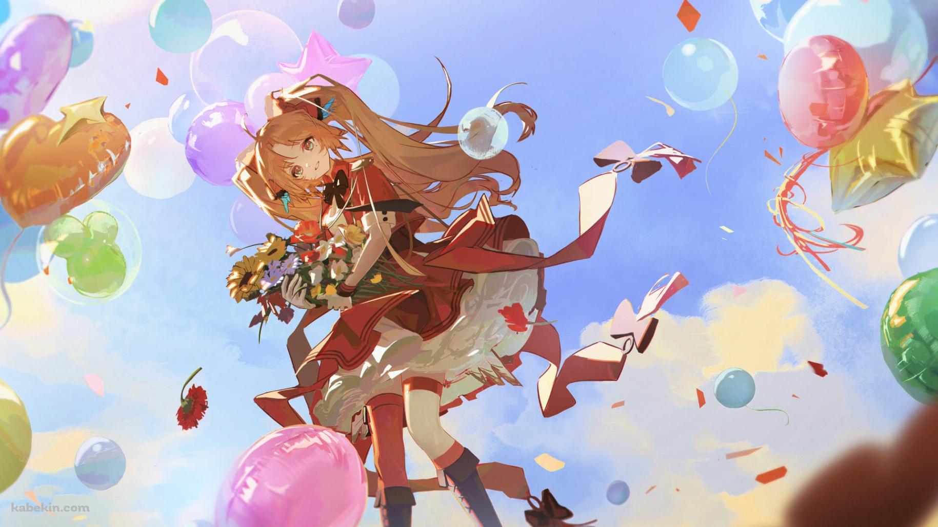 かわいいパインコーン / アークナイツ / 沢山の風船 / ファンアート / イラストの壁紙(1829px x 1029px) 高画質 PC・デスクトップ用