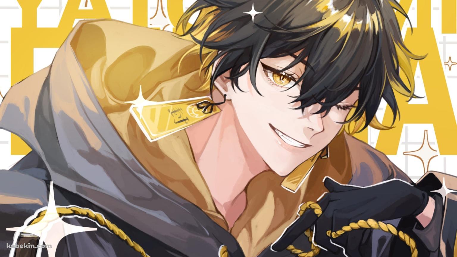 夜十神封魔(やとがみふうま) / かっこいい / バーチャルYoutuber / ホロスターズ / ファンアート / イラストの壁紙(1536px x 864px) 高画質 PC・デスクトップ用