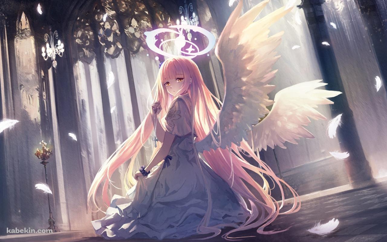 森の中 / こちらを振り返る綺麗な聖園ミカ（みその みか） / ブルアカ / ブルーアーカイブ / ファンアート / イラストの壁紙(1280px x 800px) 高画質 PC・デスクトップ用