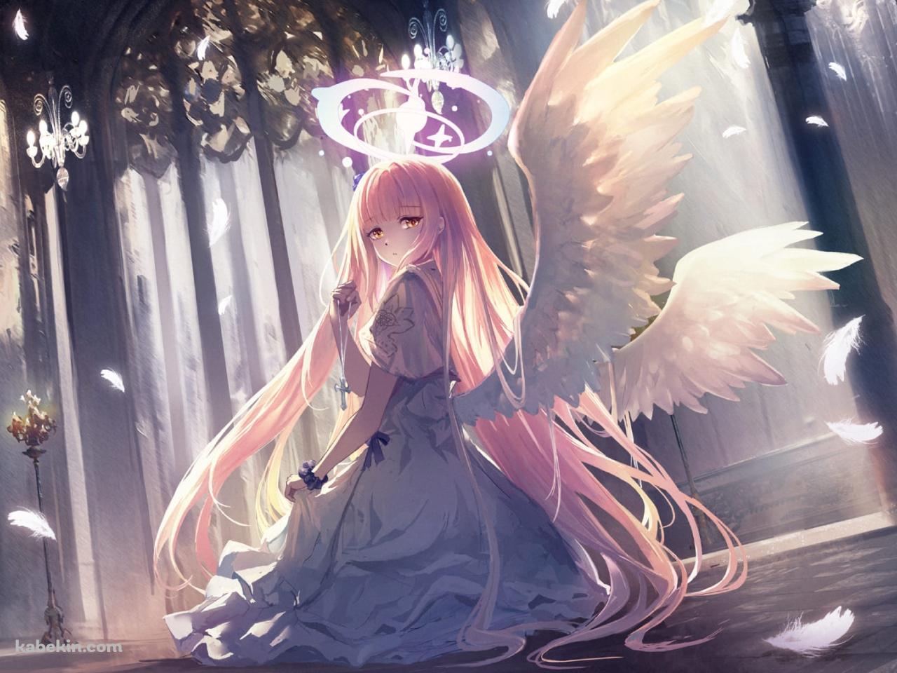 森の中 / こちらを振り返る綺麗な聖園ミカ（みその みか） / ブルアカ / ブルーアーカイブ / ファンアート / イラストの壁紙(1280px x 960px) 高画質 PC・デスクトップ用