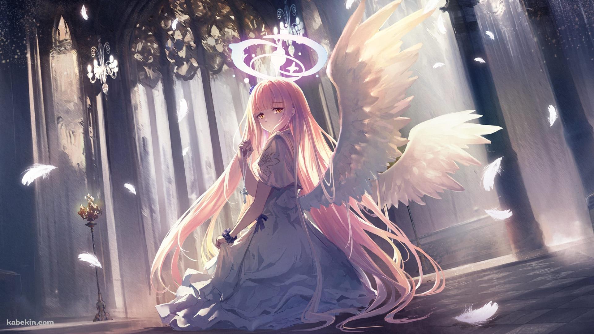 森の中 / こちらを振り返る綺麗な聖園ミカ（みその みか） / ブルアカ / ブルーアーカイブ / ファンアート / イラストの壁紙(1920px x 1080px) 高画質 PC・デスクトップ用
