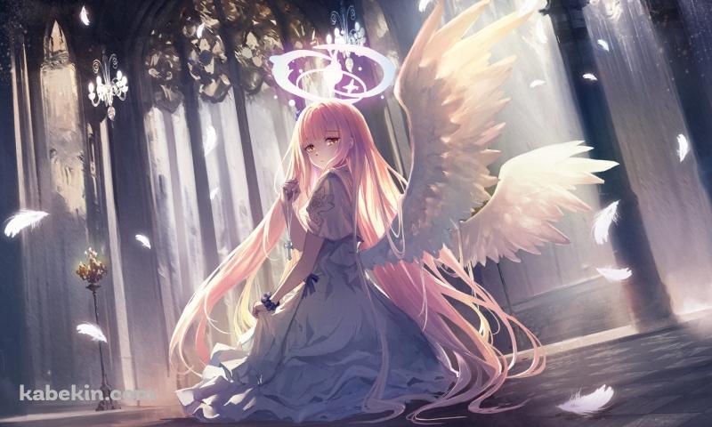 森の中 / こちらを振り返る綺麗な聖園ミカ（みその みか） / ブルアカ / ブルーアーカイブ / ファンアート / イラストの壁紙(800px x 480px) 高画質 PC・デスクトップ用