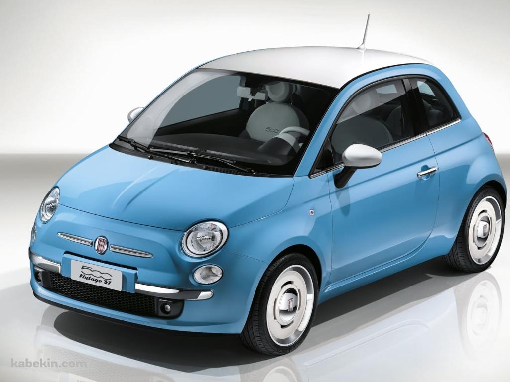 水色のフィアット / Fiat / 500の壁紙(1024px x 768px) 高画質 PC・デスクトップ用