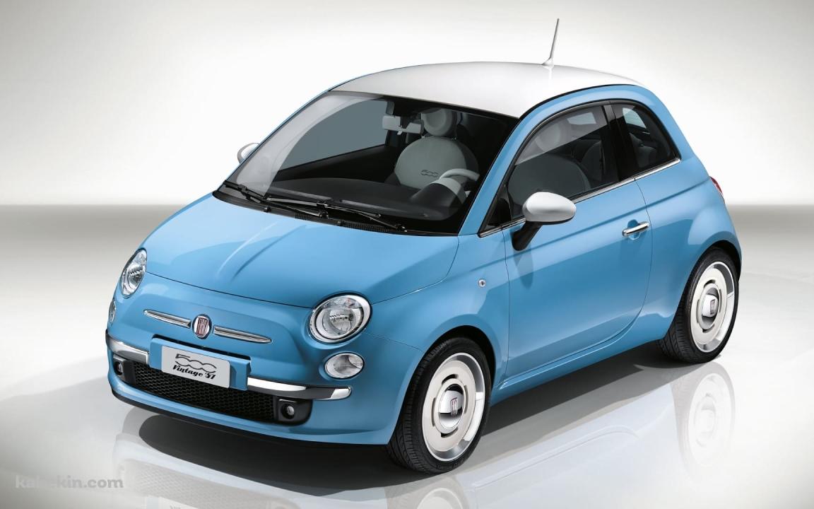 水色のフィアット / Fiat / 500の壁紙(1152px x 720px) 高画質 PC・デスクトップ用