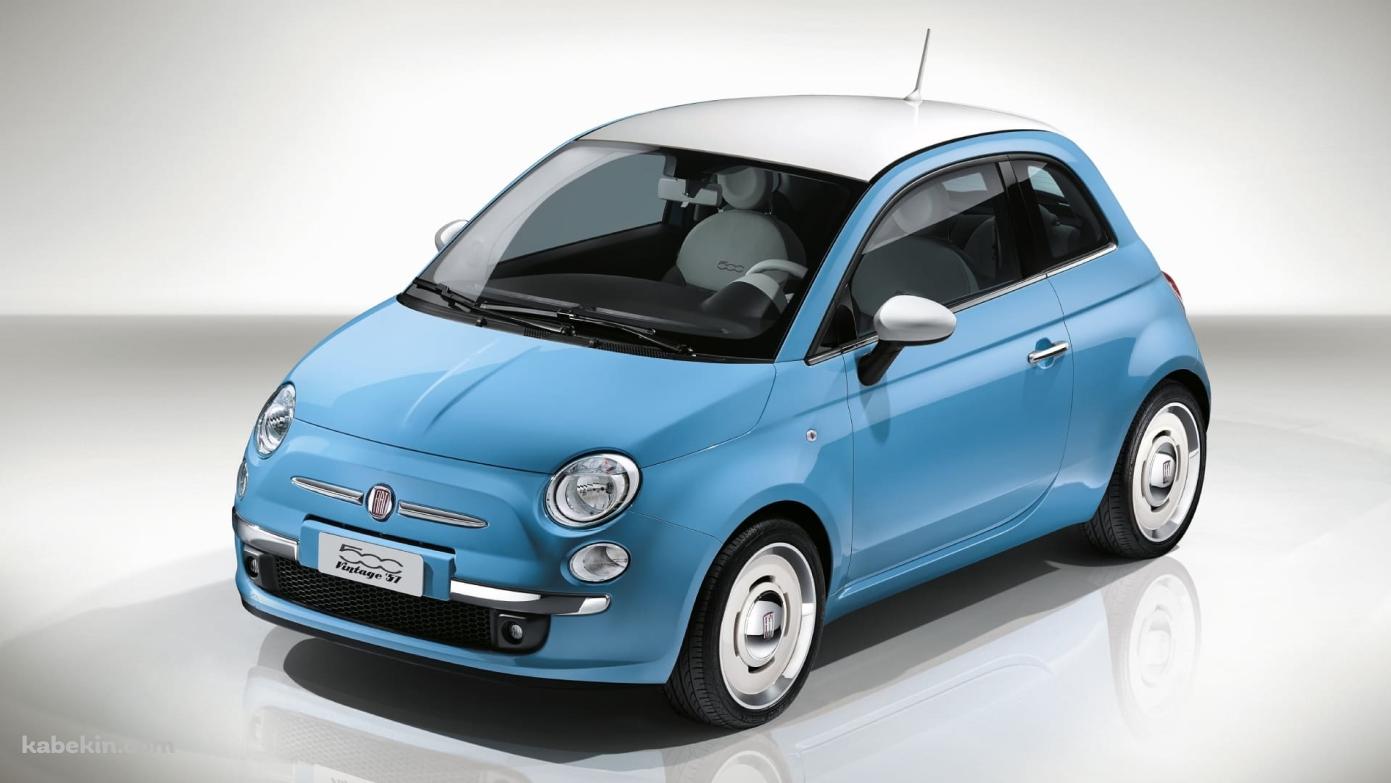 水色のフィアット / Fiat / 500の壁紙(1391px x 783px) 高画質 PC・デスクトップ用