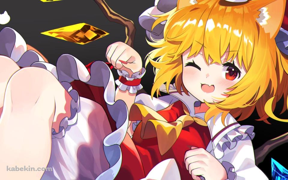 かわいいフランドール・スカーレット / Flandre Scarlet / 東方 / ファンアート / イラストの壁紙(960px x 600px) 高画質 PC・デスクトップ用