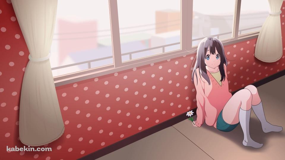 部屋でくつろぐ北白川たまこ / 赤のドット柄の壁紙 / たまこまーけっと / ファンアート / イラストの壁紙(960px x 540px) 高画質 PC・デスクトップ用