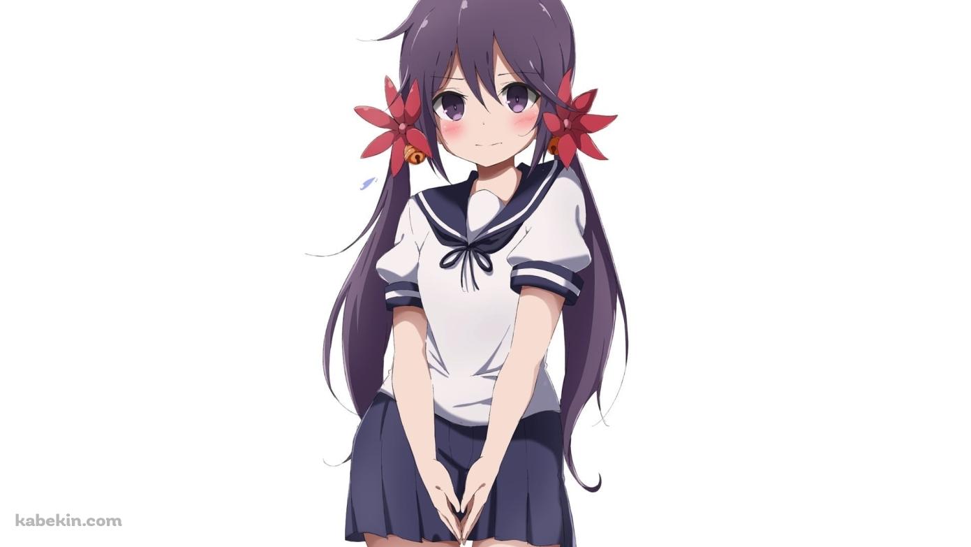 曙 / かわいい / セーラー服 / 赤い花 / 女子高生 / セーラー服 / 艦隊これくしょん / 艦これの壁紙(1391px x 783px) 高画質 PC・デスクトップ用