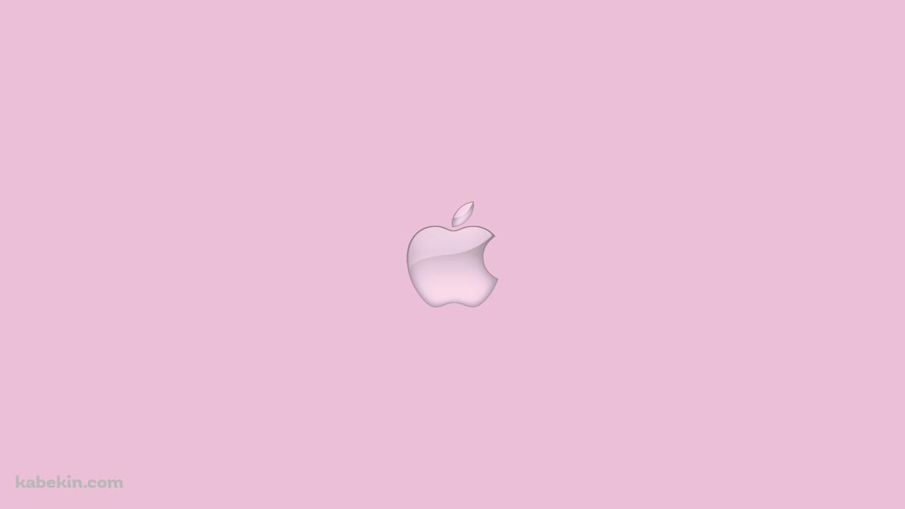 ピンク / シンプルなApple ロゴ / クリーンの壁紙(1280px x 720px) 高画質 PC・デスクトップ用