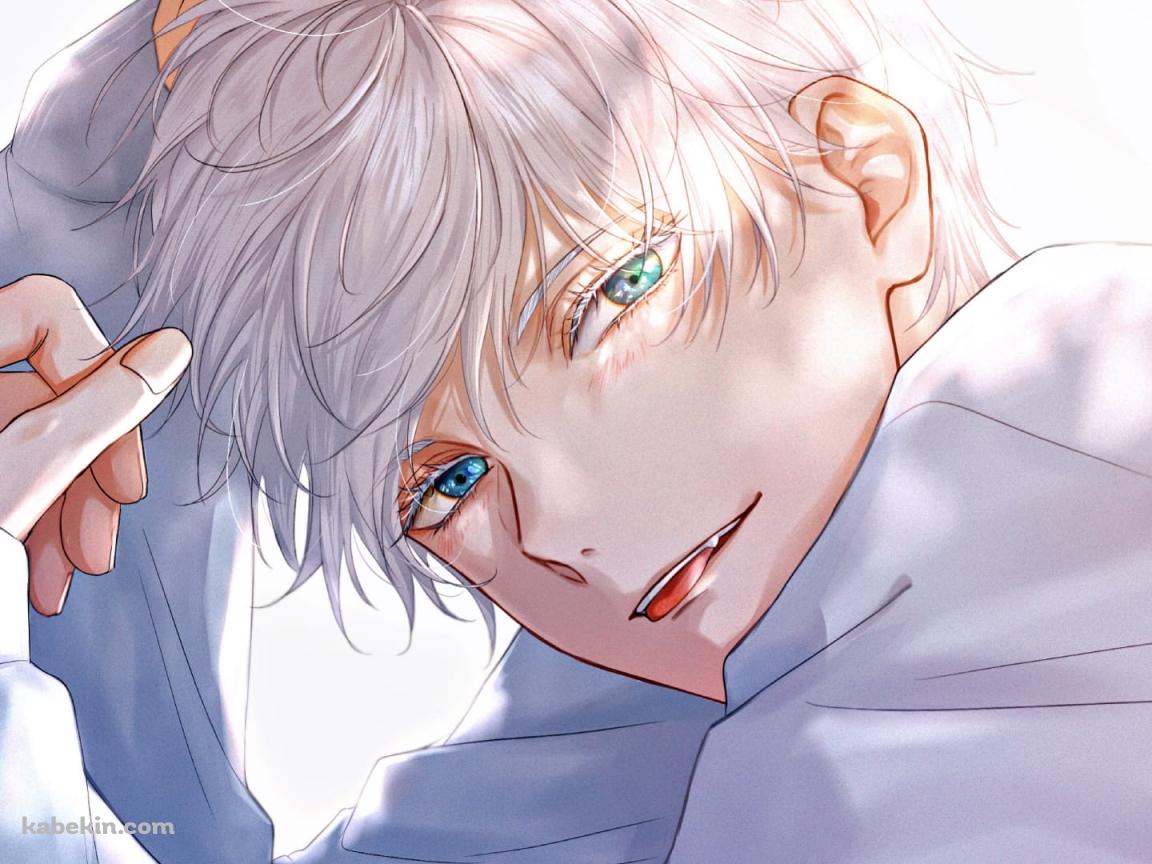 澄んだ瞳でこちらを見つめる五条悟 / 呪術廻戦 / ファンアート / イラストの壁紙(1152px x 864px) 高画質 PC・デスクトップ用