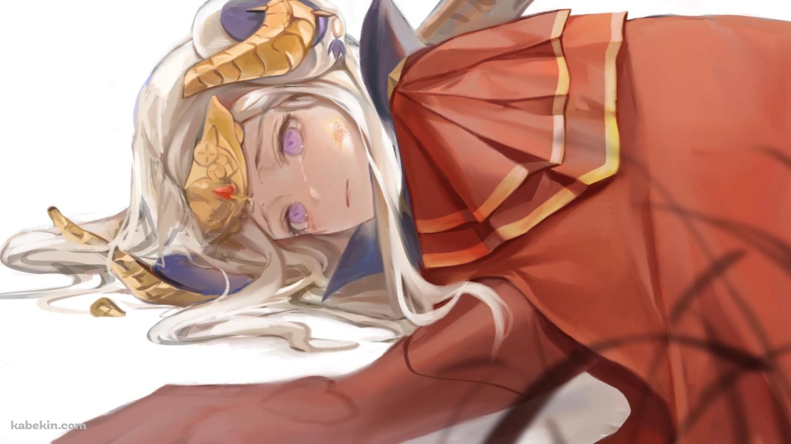 うつぶせのエーデルガルト=フォン=フレスベルグ / ファイアーエムブレム風花雪月 / ファンアート / イラストの壁紙(1600px x 900px) 高画質 PC・デスクトップ用