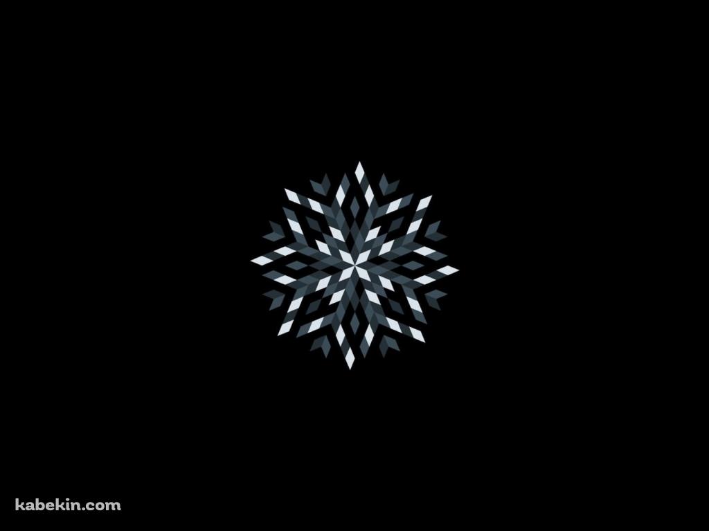 黒・白・灰色の雪の結晶のようなアート / ダイヤモンドの壁紙(1024px x 768px) 高画質 PC・デスクトップ用