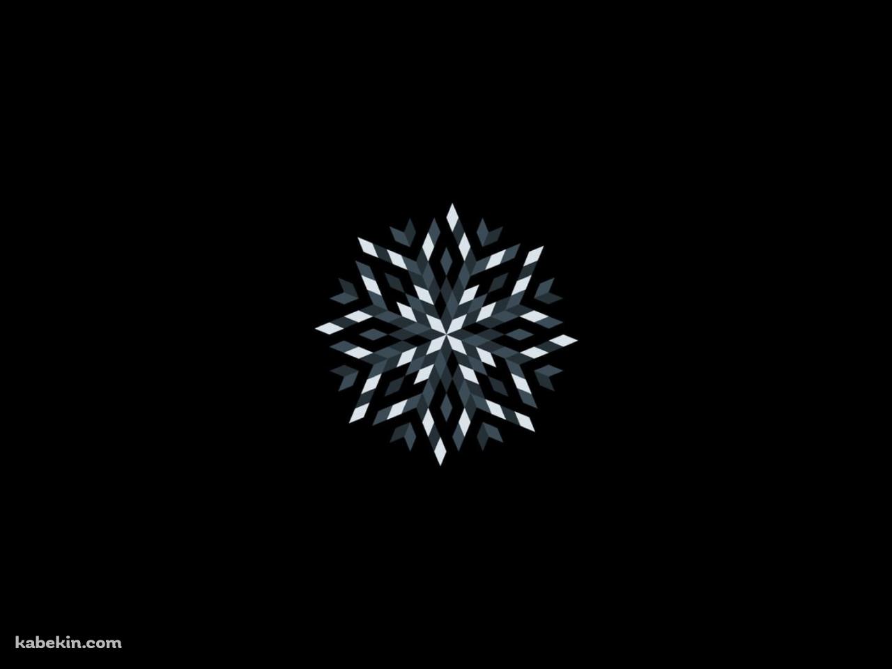 黒・白・灰色の雪の結晶のようなアート / ダイヤモンドの壁紙(1280px x 960px) 高画質 PC・デスクトップ用