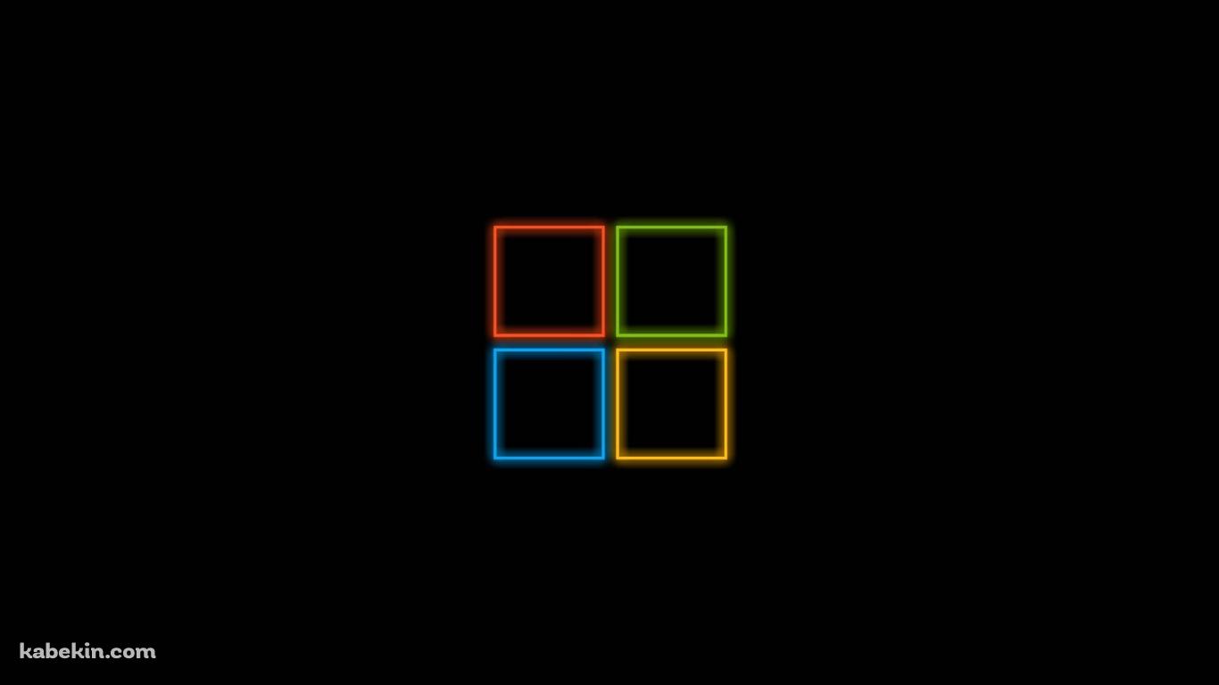 Windows / ネオン / 蛍光 / 4色の壁紙(1366px x 768px) 高画質 PC・デスクトップ用