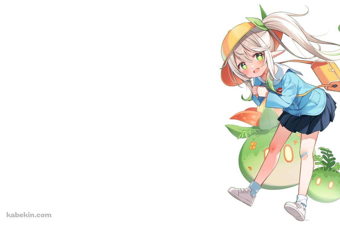 黄色い帽子を被ったかわいいナヒーダとスライム / 原神の壁紙(1152px x 768px) 高画質 PC・デスクトップ用