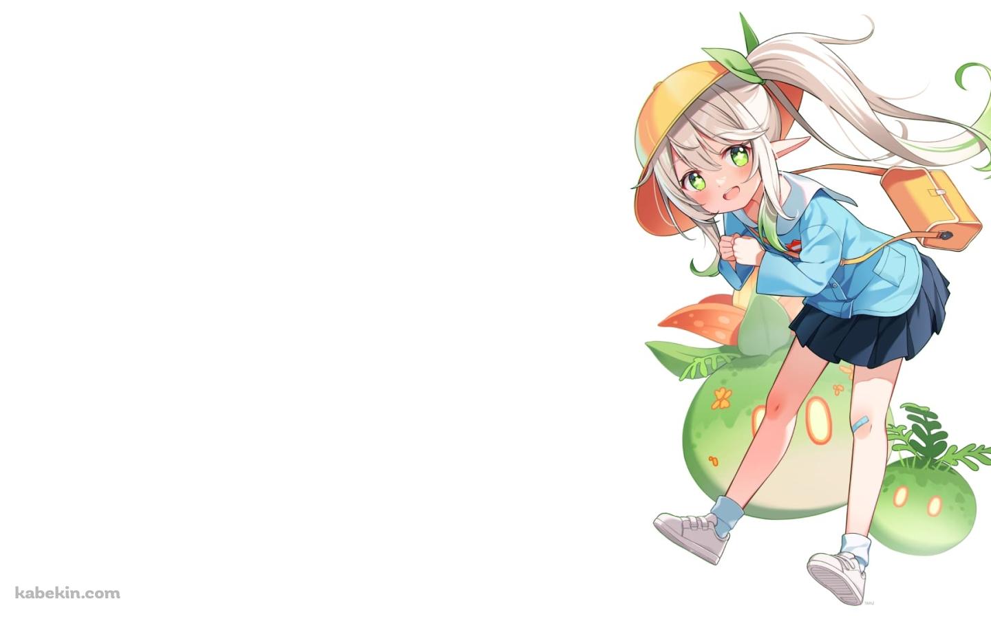 黄色い帽子を被ったかわいいナヒーダとスライム / 原神の壁紙(1440px x 900px) 高画質 PC・デスクトップ用
