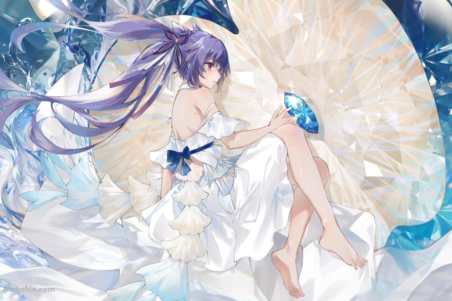 青い宝石 / 綺麗な刻晴 / 原神の壁紙(1440px x 960px) 高画質 PC・デスクトップ用