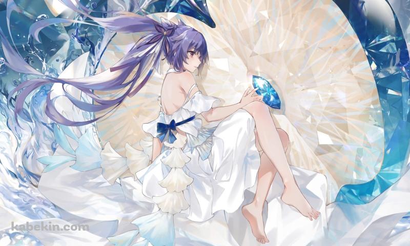 青い宝石 / 綺麗な刻晴 / 原神の壁紙(800px x 480px) 高画質 PC・デスクトップ用