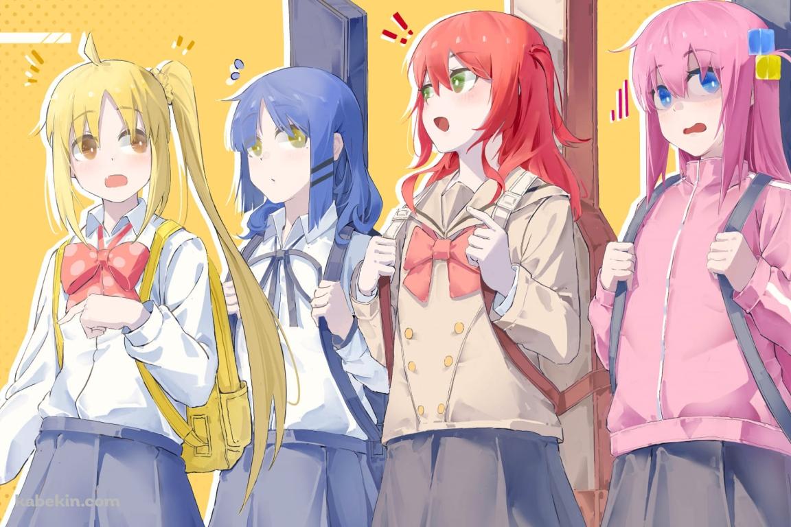 かわいい後藤ひとり / 伊地知虹夏 / 喜多郁代 / 山田リョウ / イラスト / ぼっち・ざ・ろっく! / ファンアート / イラストの壁紙(1152px x 768px) 高画質 PC・デスクトップ用