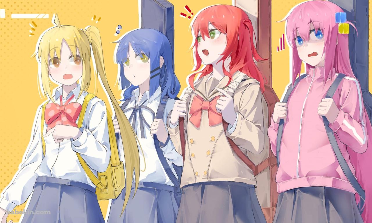 かわいい後藤ひとり / 伊地知虹夏 / 喜多郁代 / 山田リョウ / イラスト / ぼっち・ざ・ろっく! / ファンアート / イラストの壁紙(1280px x 768px) 高画質 PC・デスクトップ用