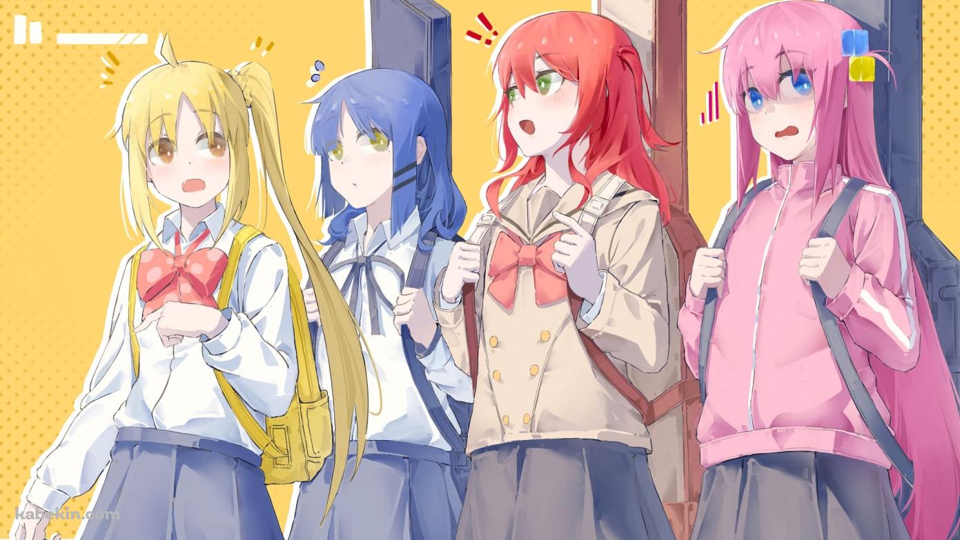 かわいい後藤ひとり / 伊地知虹夏 / 喜多郁代 / 山田リョウ / イラスト / ぼっち・ざ・ろっく! / ファンアート / イラストの壁紙(1391px x 783px) 高画質 PC・デスクトップ用