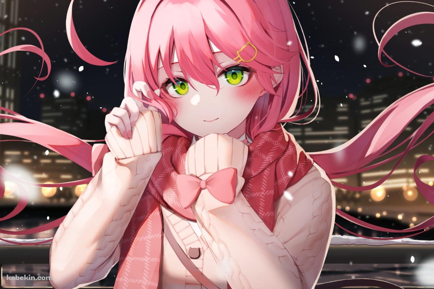 雪降る都会の夜景とさくらみこ / ボカロ / ボーカロイドの壁紙(1440px x 960px) 高画質 PC・デスクトップ用