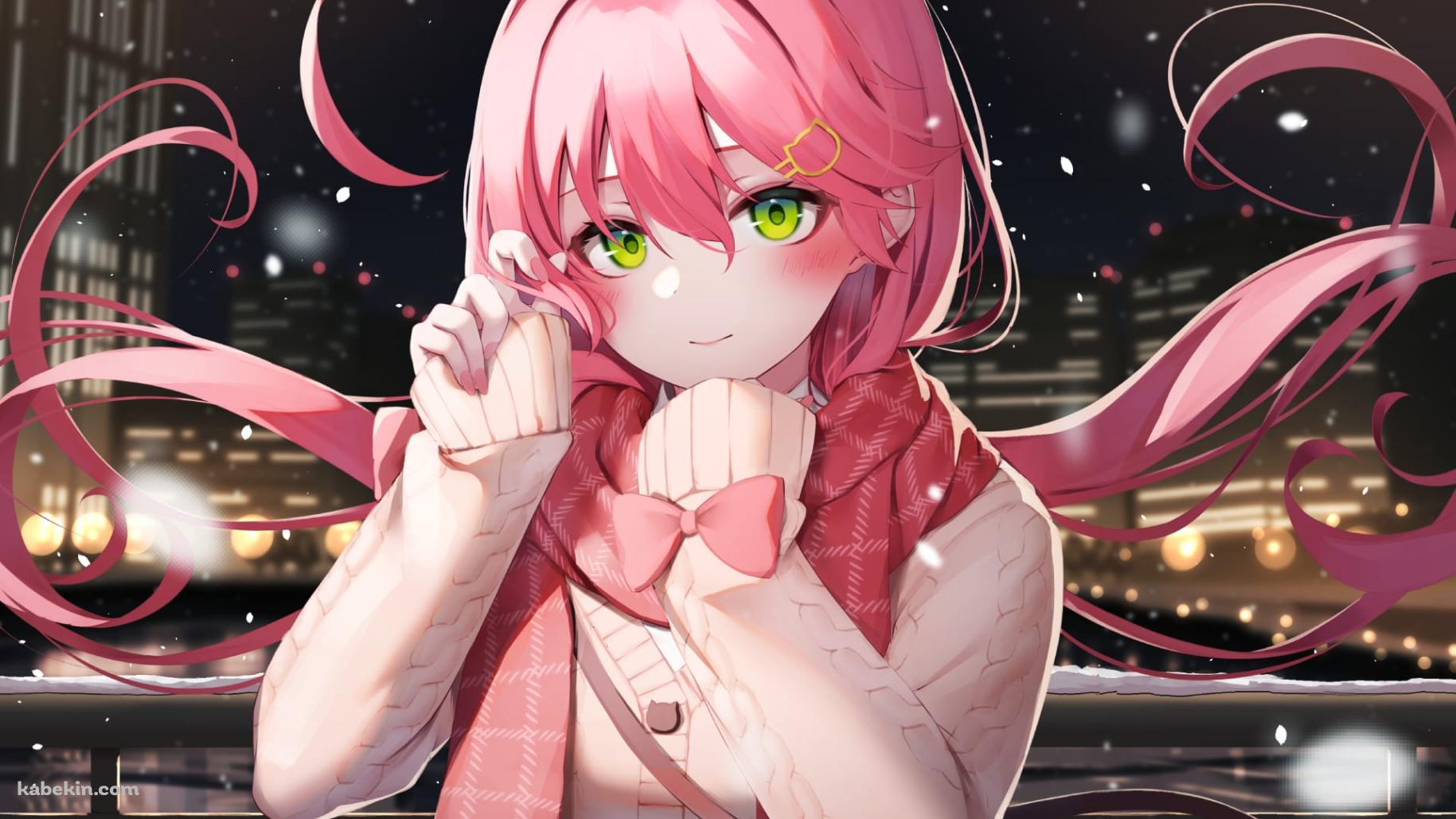 雪降る都会の夜景とさくらみこ / ボカロ / ボーカロイドの壁紙(1829px x 1029px) 高画質 PC・デスクトップ用