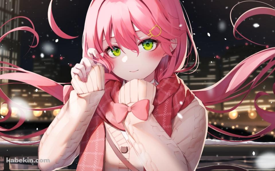 雪降る都会の夜景とさくらみこ / ボカロ / ボーカロイドの壁紙(960px x 600px) 高画質 PC・デスクトップ用