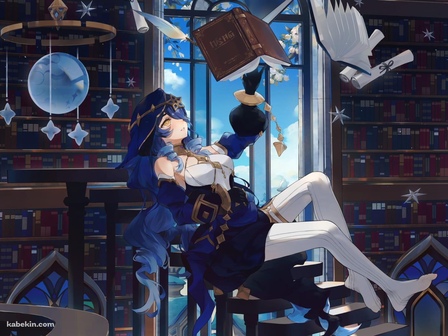 空中に浮いた本を読むレイラ / 原神の壁紙(1440px x 1080px) 高画質 PC・デスクトップ用