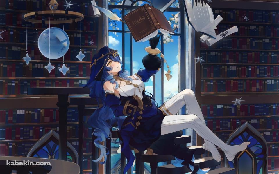空中に浮いた本を読むレイラ / 原神の壁紙(960px x 600px) 高画質 PC・デスクトップ用
