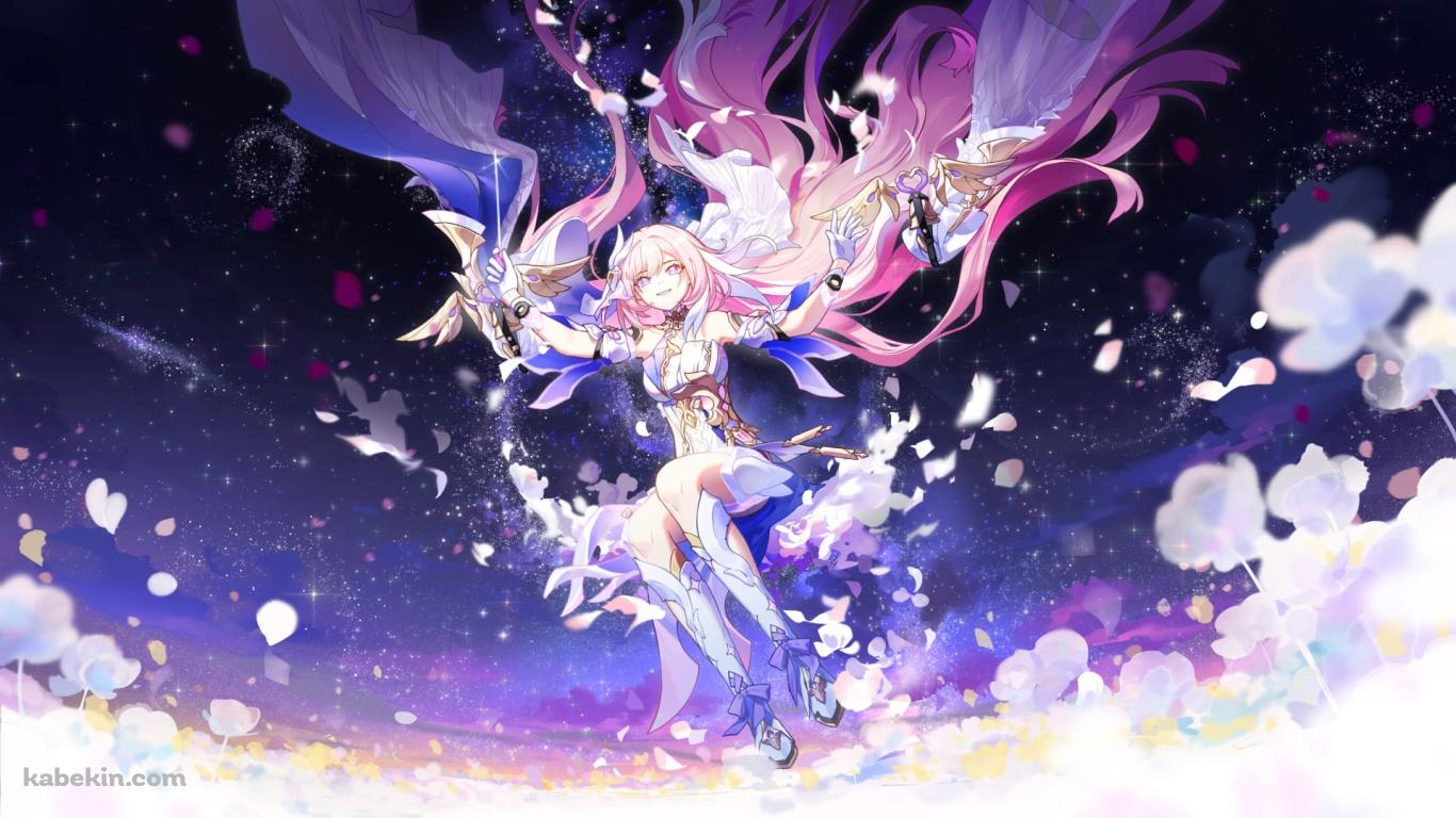 空飛ぶエリシア / 崩壊3rd / ファンアート / イラストの壁紙(1366px x 768px) 高画質 PC・デスクトップ用