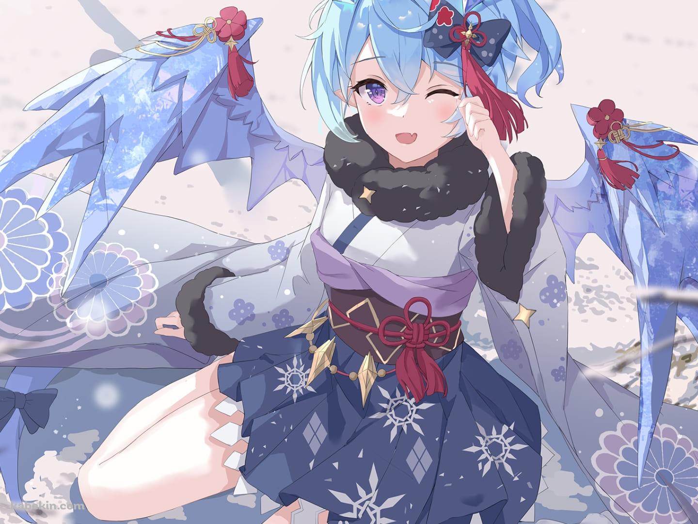 座ってこちらに微笑んでいるシェフィ / プリコネ / プリンセスコネクト！ / ファンアート / イラストの壁紙(1440px x 1080px) 高画質 PC・デスクトップ用