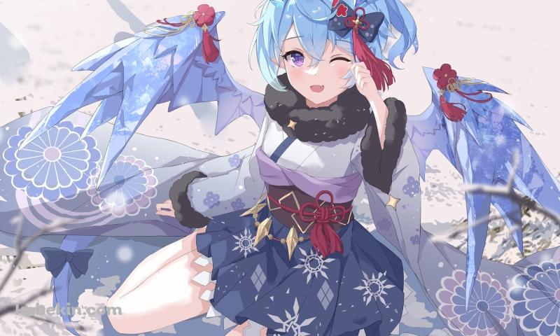 座ってこちらに微笑んでいるシェフィ / プリコネ / プリンセスコネクト！ / ファンアート / イラストの壁紙(800px x 480px) 高画質 PC・デスクトップ用