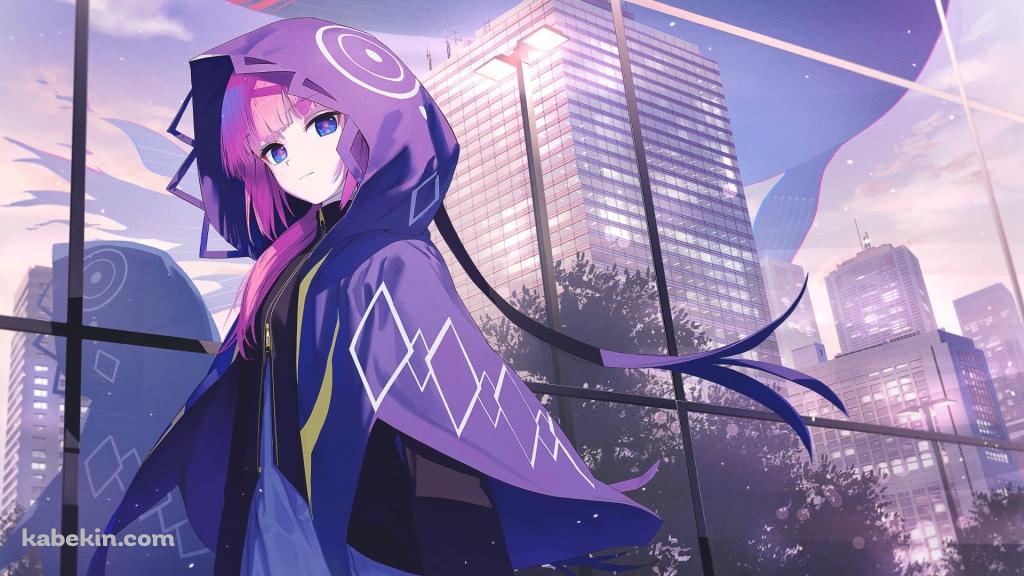 こちらを見つめる花譜（かふ） / カメラ目線 / バーチャルyoutuber / バーチャルシンガー / ファンアート / イラストの壁紙(1024px x 576px) 高画質 PC・デスクトップ用