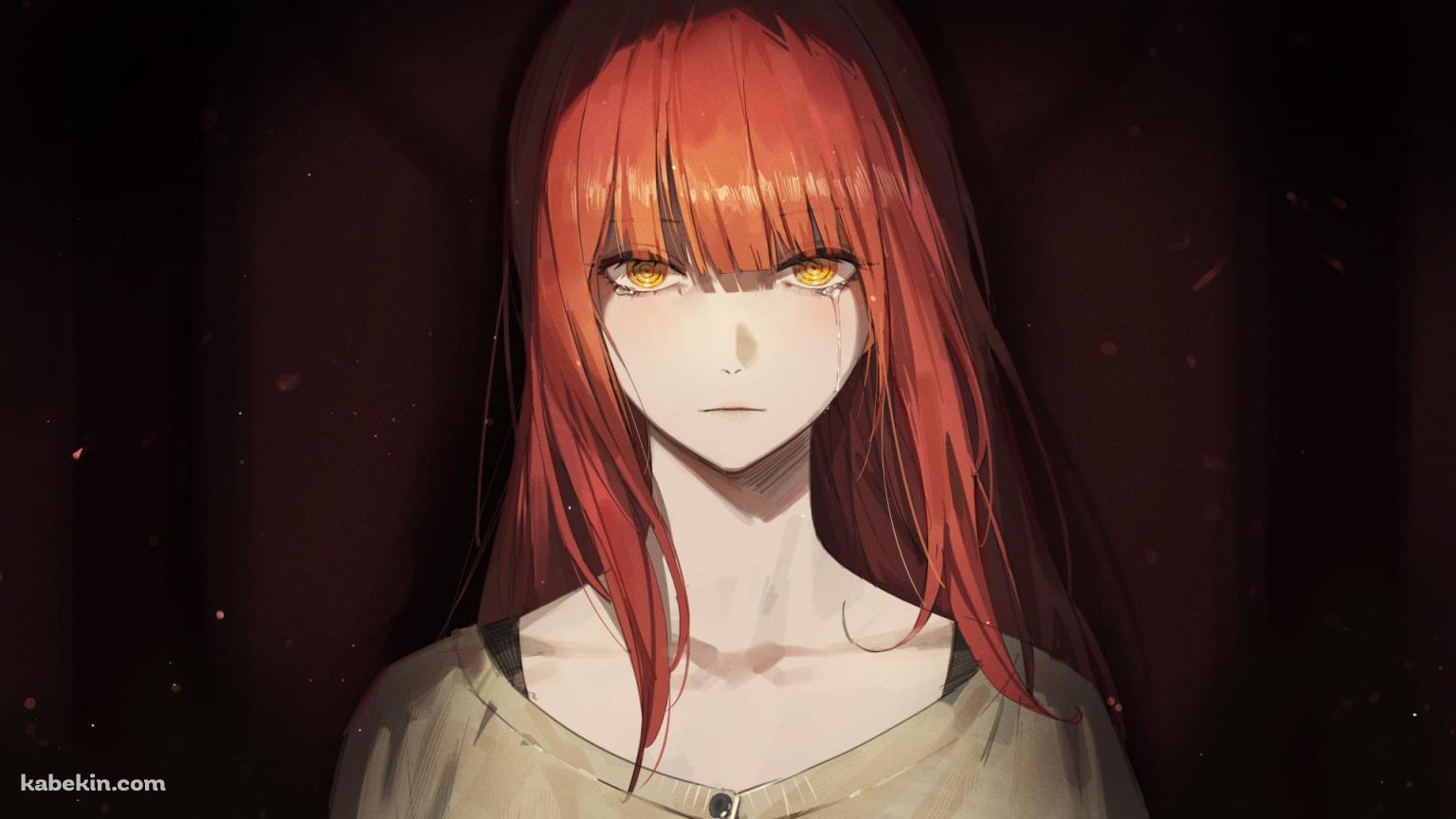 泣いているマキマ / 正面 / チェンソーマン / ファンアート / イラストの壁紙(1536px x 864px) 高画質 PC・デスクトップ用