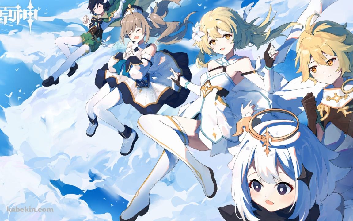 かわいい蛍 / バーバラ / パイモン / ウェンティ / 空 / 原神の壁紙(1152px x 720px) 高画質 PC・デスクトップ用