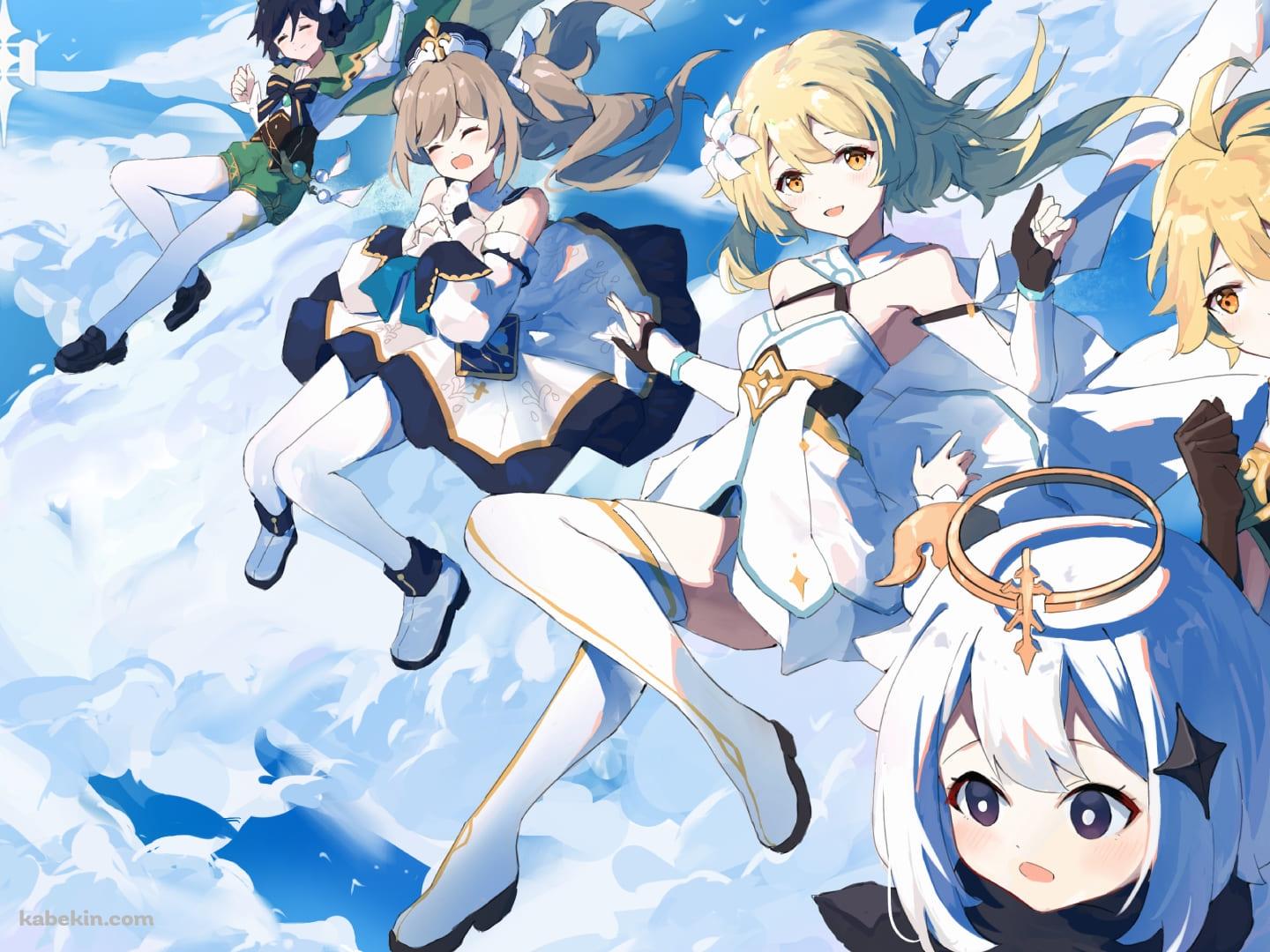 かわいい蛍 / バーバラ / パイモン / ウェンティ / 空 / 原神の壁紙(1440px x 1080px) 高画質 PC・デスクトップ用