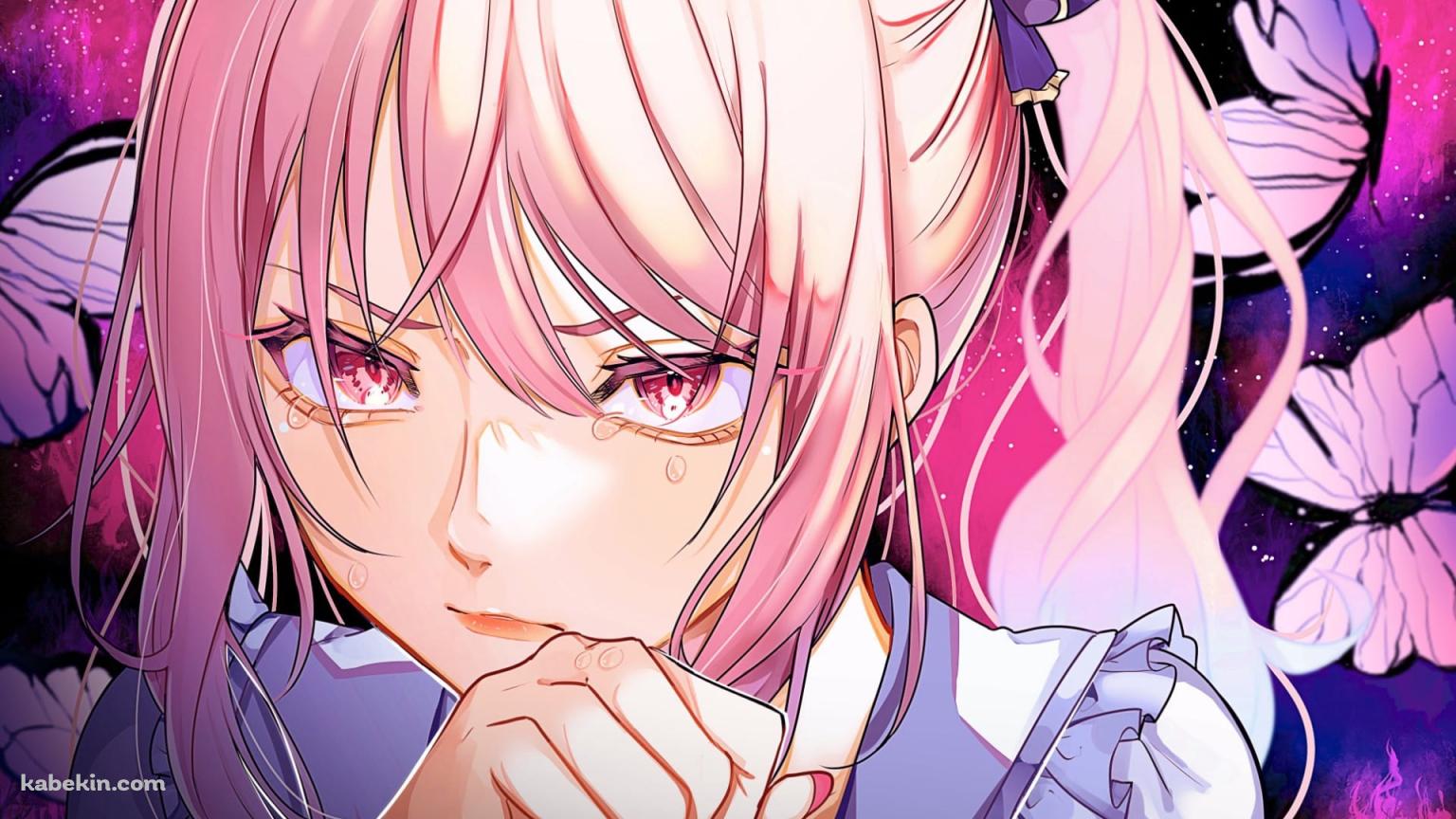 泣いている暁山瑞希 / 蝶 / プロセカ / プロジェクトセカイの壁紙(1536px x 864px) 高画質 PC・デスクトップ用