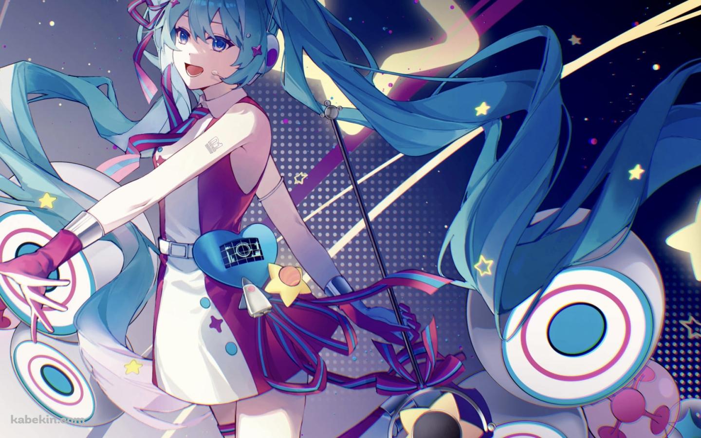 歌を唄う初音ミク / マジカルミライ2022 / ボカロ / ボーカロイド / ファンアート / イラストの壁紙(1440px x 900px) 高画質 PC・デスクトップ用