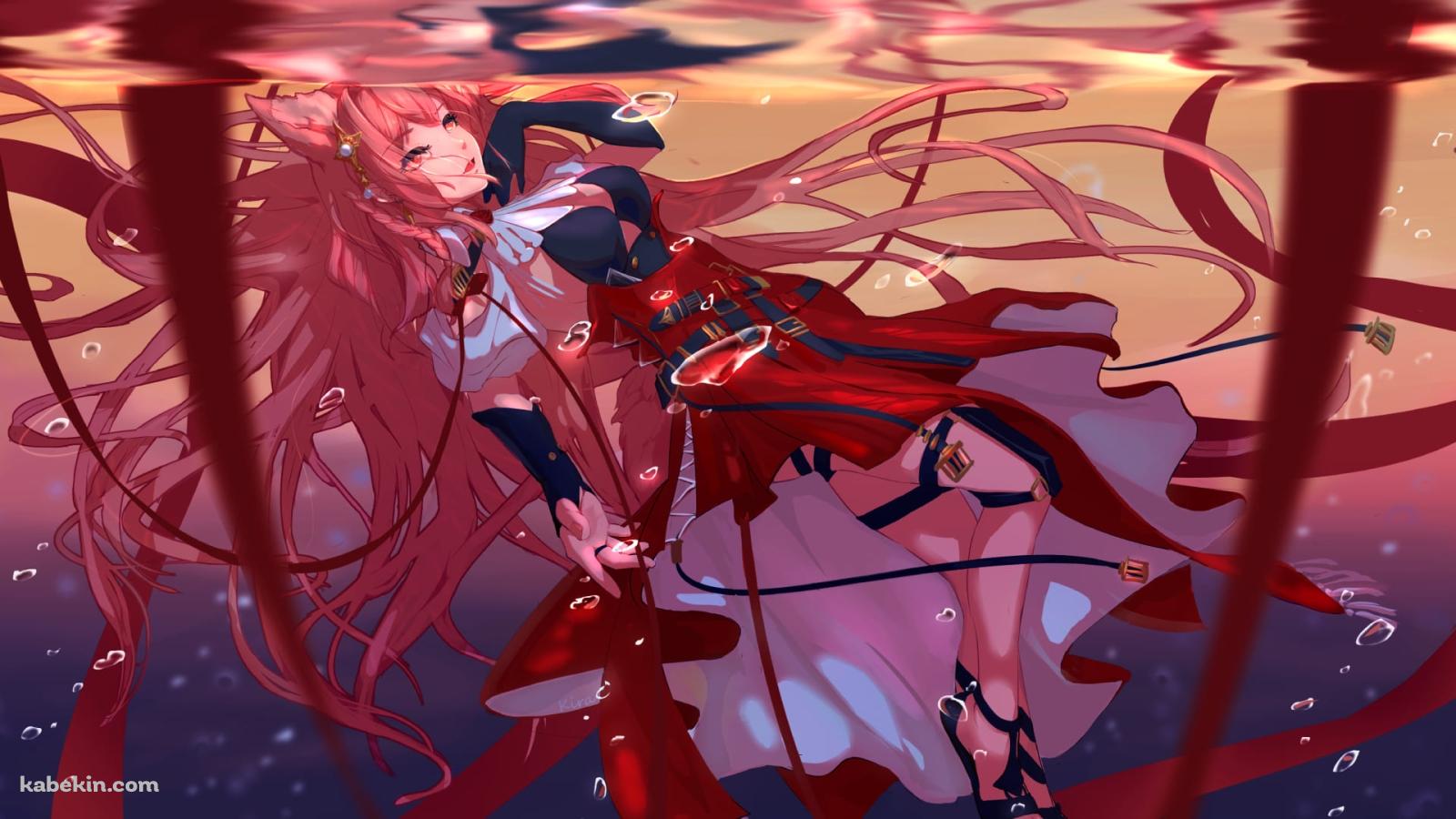 水の中に浮くパゼオンカ / ポジョムカ / 綺麗 / オペレーター / アークナイツの壁紙(1600px x 900px) 高画質 PC・デスクトップ用