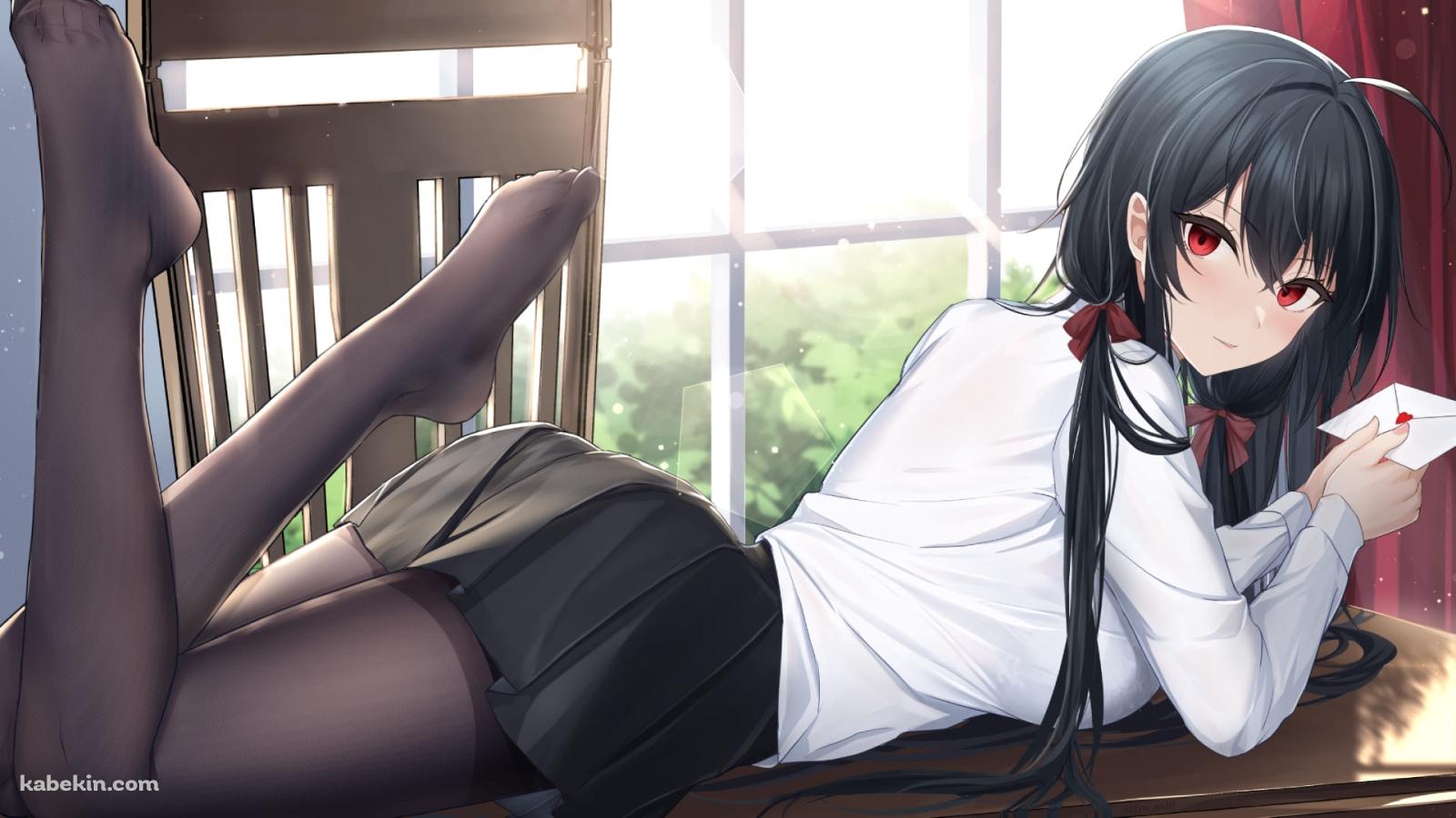 机の上でラブレターを持ちこちらを見る可愛い大鳳 / アズールレーンの壁紙(1600px x 900px) 高画質 PC・デスクトップ用