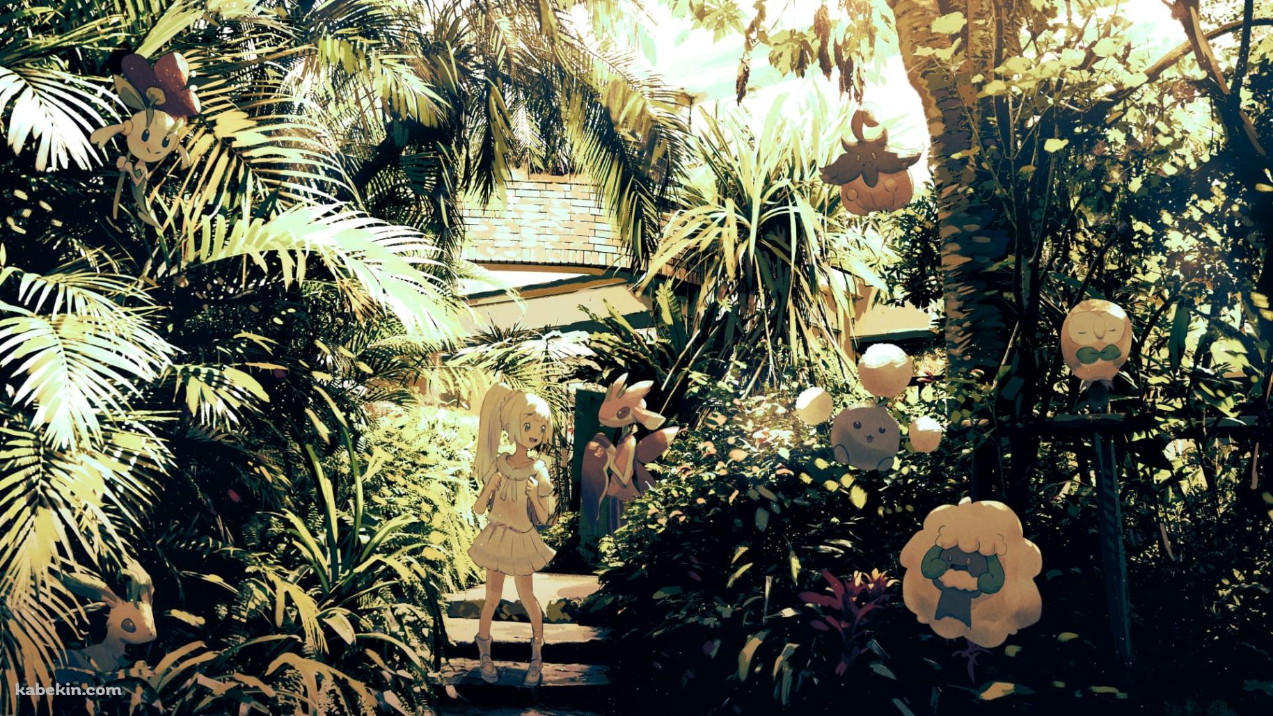 リーリエ / モクロー / リーフィア / エルフーン / ポケットモンスター サン&ムーンの壁紙(1829px x 1029px) 高画質 PC・デスクトップ用