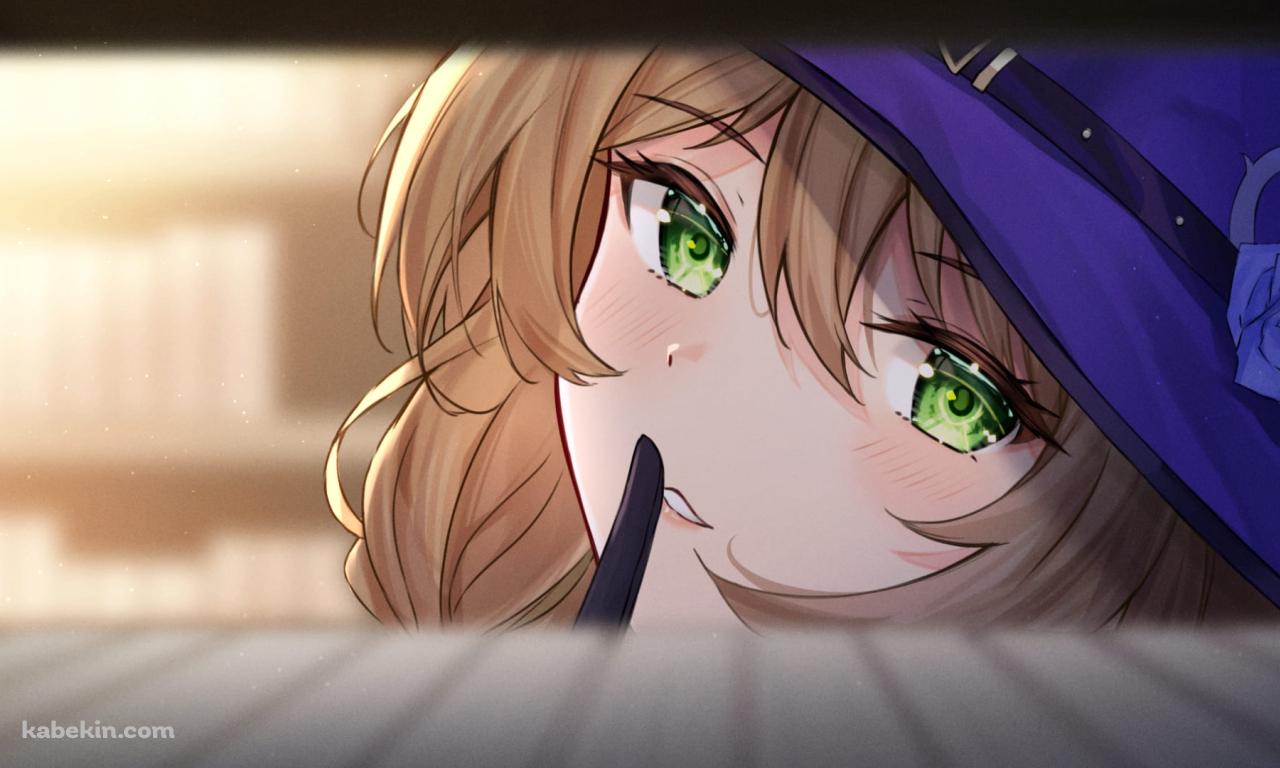 本棚越しに見える可愛いリサ / 原神の壁紙(1280px x 768px) 高画質 PC・デスクトップ用