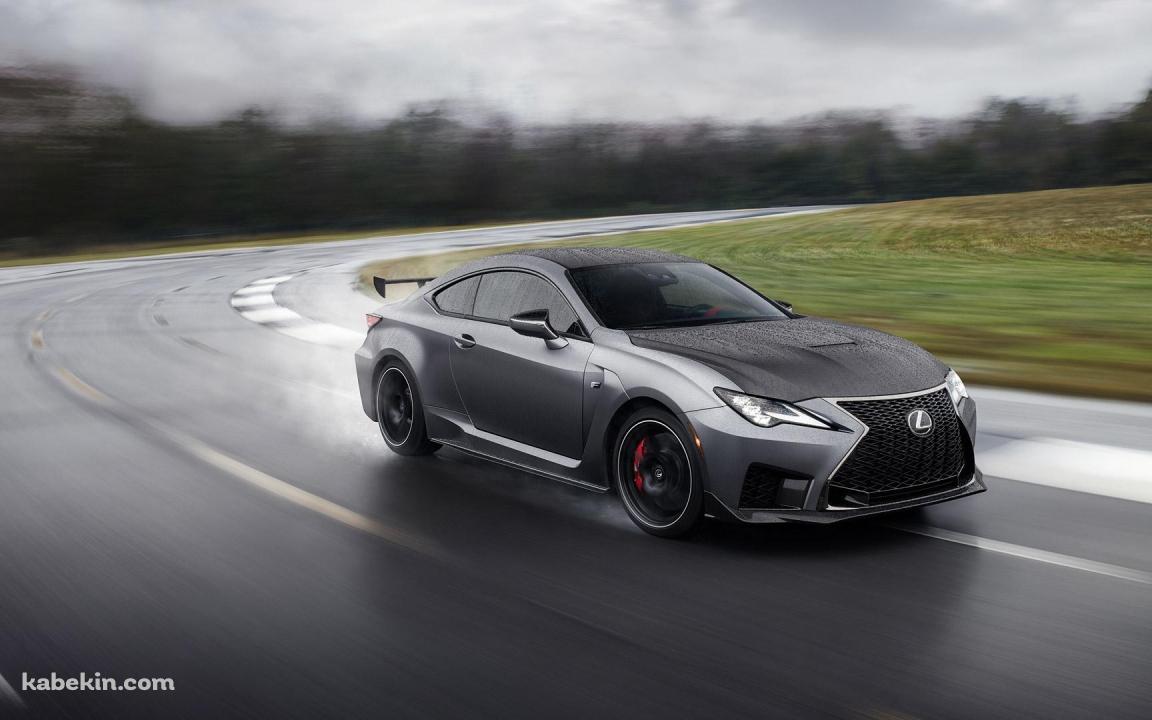 レース場を疾走するかっこいい灰色のレクサス RC / Lexus RCの壁紙(1152px x 720px) 高画質 PC・デスクトップ用