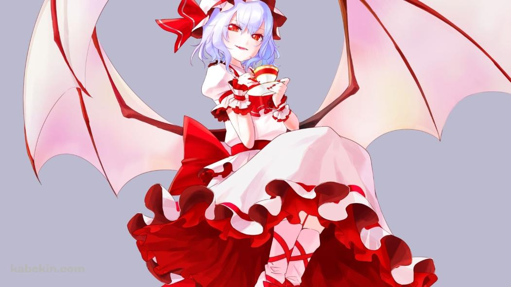 浮遊しながら紅茶を飲むレミリア・スカーレット / 東方の壁紙(1051px x 591px) 高画質 PC・デスクトップ用