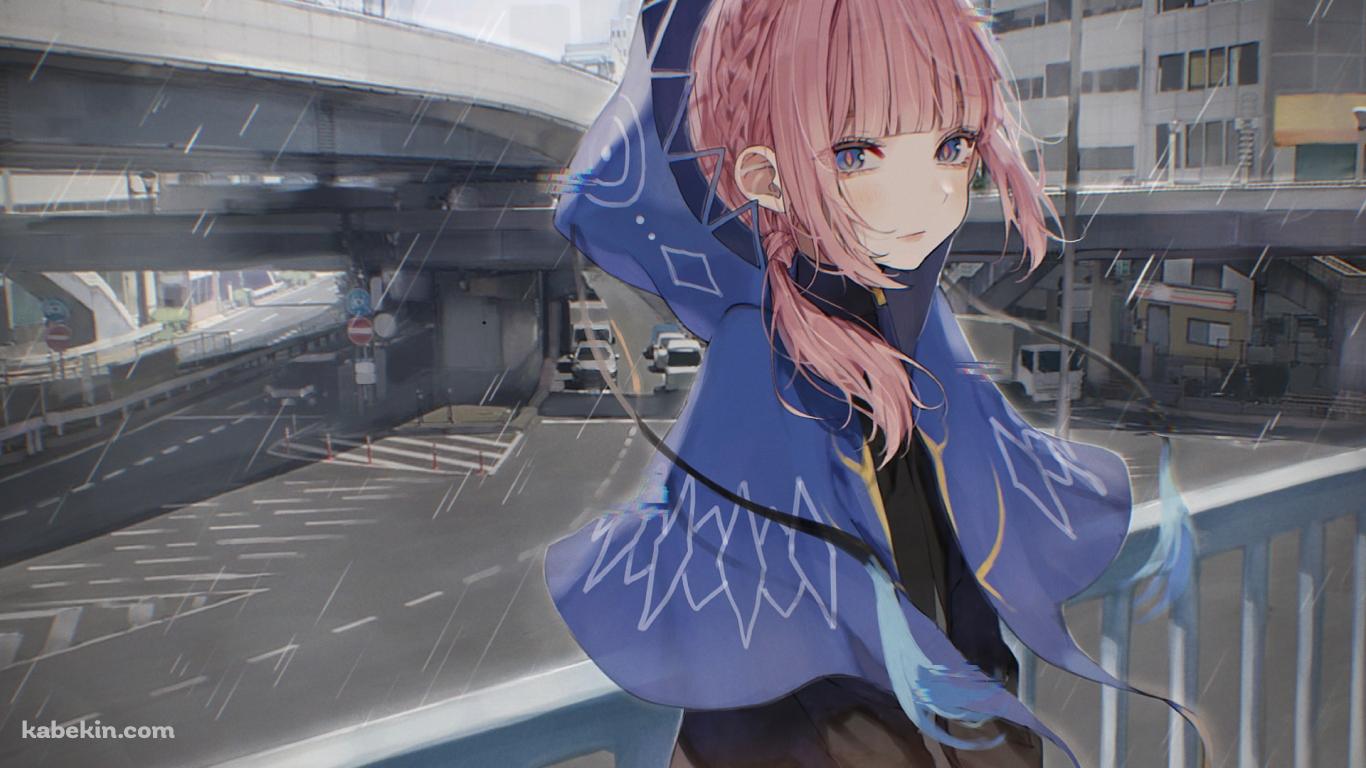 花譜 / 渋谷 / 高架橋 / 雨 / バーチャルYouTuberの壁紙(1366px x 768px) 高画質 PC・デスクトップ用