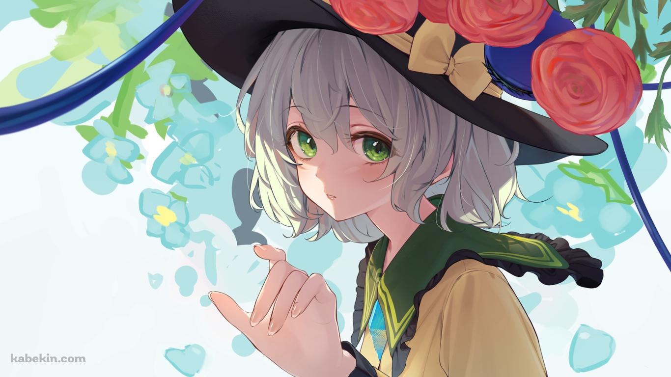 水色の花とかわいい古明地こいし / 東方の壁紙(1366px x 768px) 高画質 PC・デスクトップ用