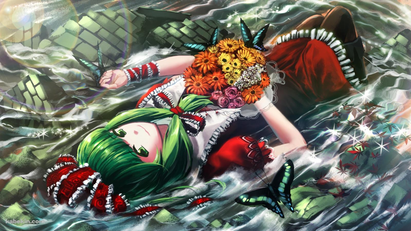 水に浸かる鍵山雛 / 東方の壁紙(1600px x 900px) 高画質 PC・デスクトップ用