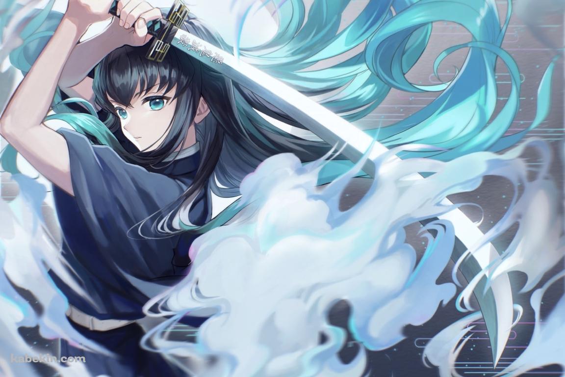 大剣を振りかざす時透無一郎 / 上段の構え / 鬼滅の刃の壁紙(1152px x 768px) 高画質 PC・デスクトップ用